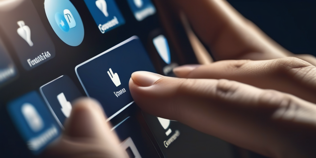 Рука взаимодействует с постом ВКонтакте: лайки, репосты, комментарии.