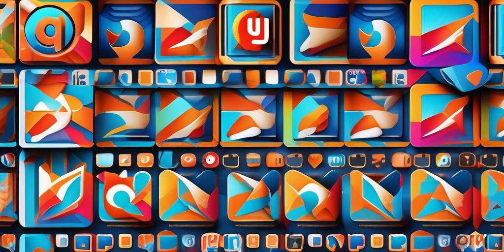 Коллаж из иконок социальных сетей и скриншотов сайтов