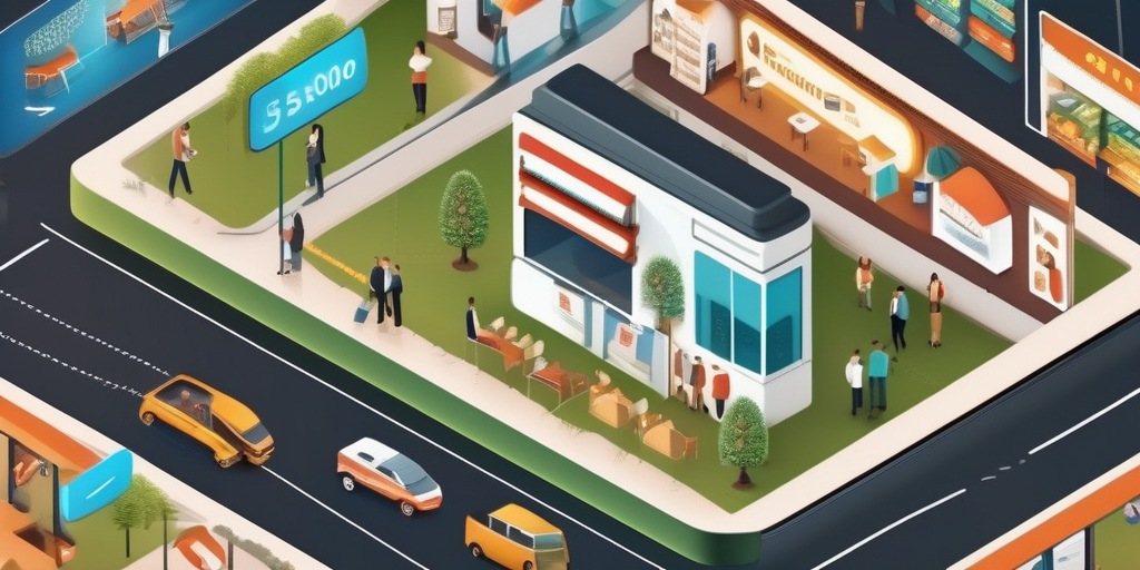 Схематичное изображение цифровой площадки для торговли трафиком.