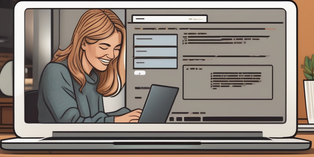 Человек улыбается, проходя капчу на ноутбуке