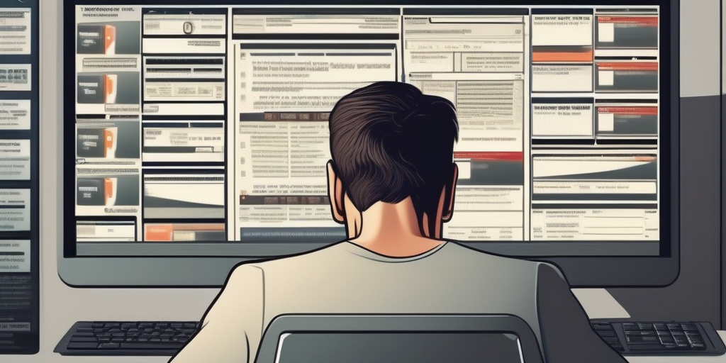 Расстроенный человек смотрит на компьютер с сообщением о заблокированном аккаунте