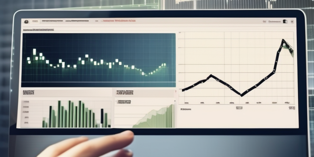 Новичок кликает мышкой, глядя на экран ноутбука с графиком онлайн-заработка