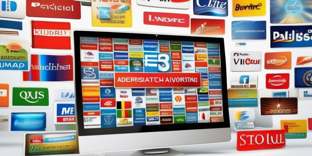 Скриншот экрана компьютера с рекламными баннерами, символизирующими онлайн-рекламу и сайты pay-to-click.