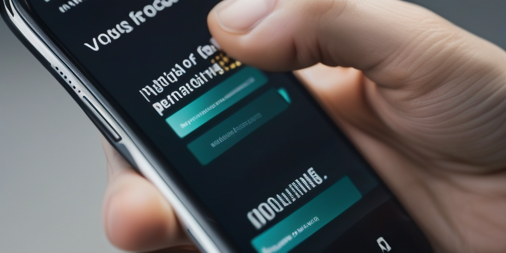 Крупный план руки, нажимающей на экран смартфона с перечнем онлайн-задач.