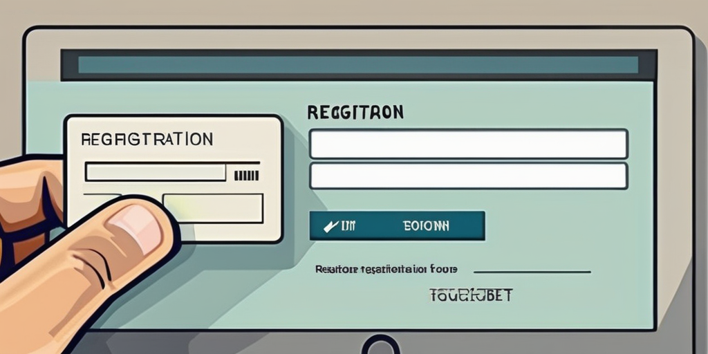 Рука нажимает кнопку регистрации на сайте, символизирует присоединение к платформе