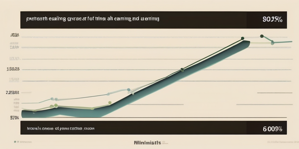 График, показывающий медленный, но постоянный рост доходов с течением времени.