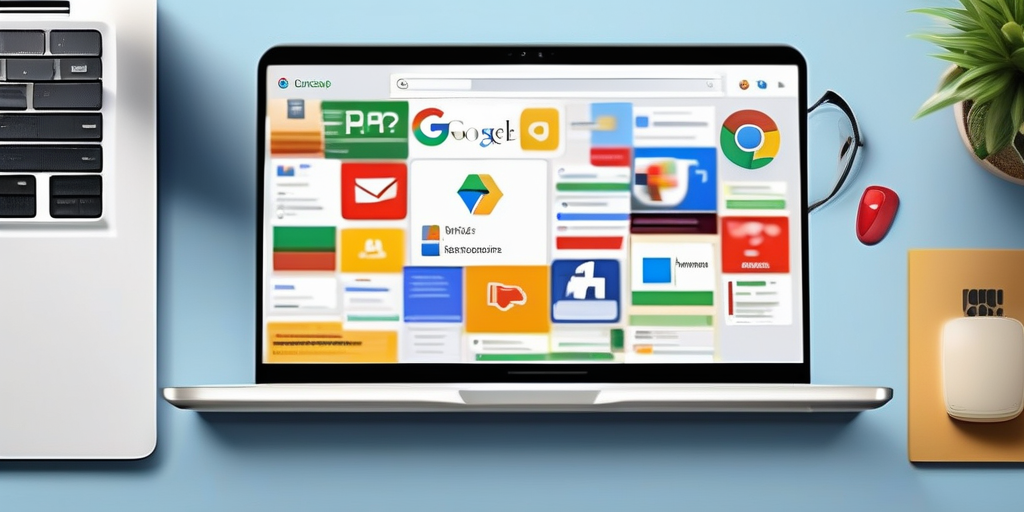 Ноутбук с различными онлайн-платформами для рекламы