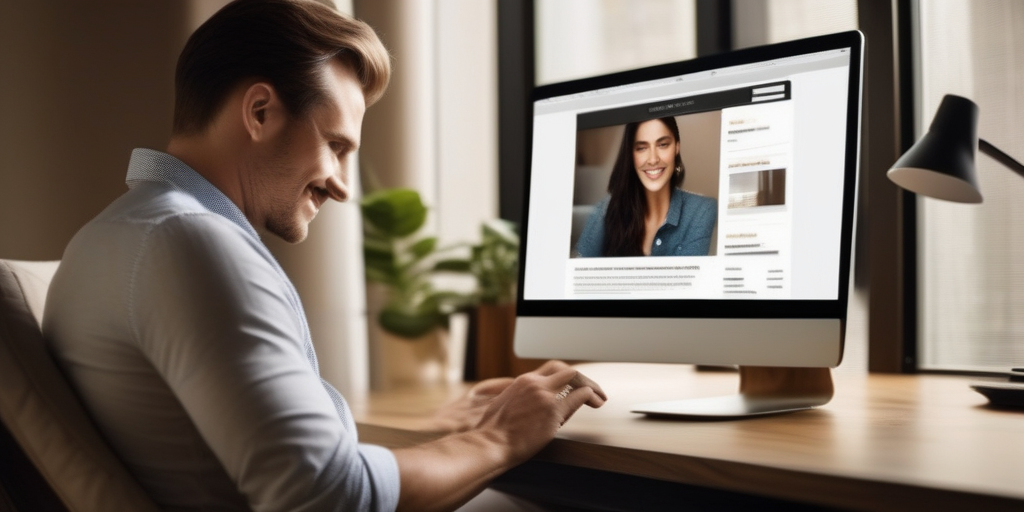 Пользователь читает интересный и полезный контент на сайте