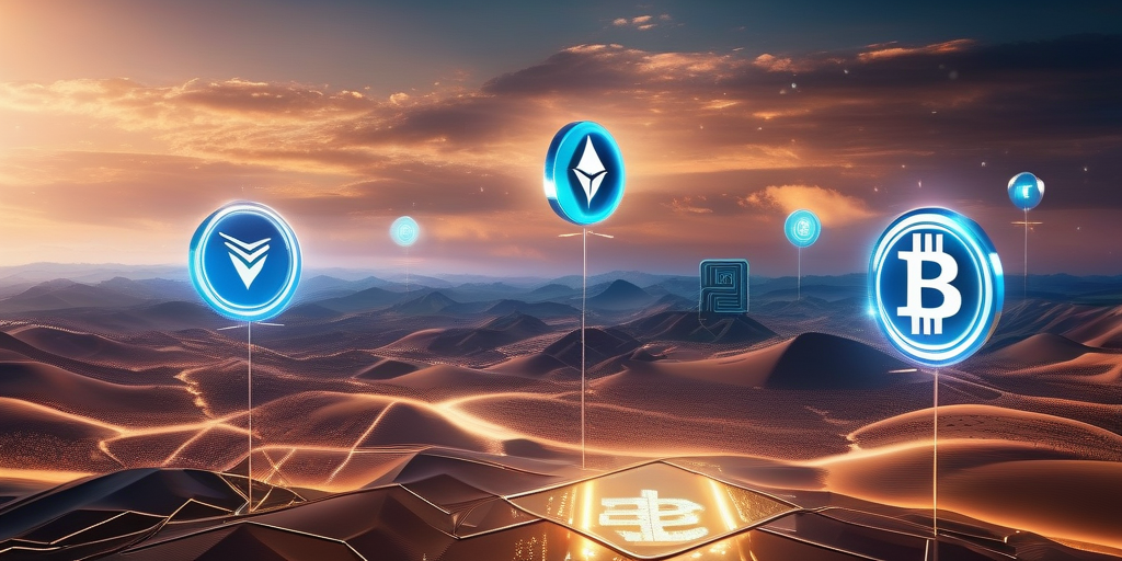 Цифровой пейзаж с криптовалютами