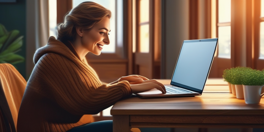 Человек работает за ноутбуком, символизируя легкий онлайн-заработок