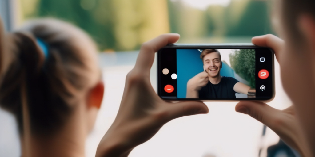 Молодой человек снимает видео на смартфон, представляя простоту создания YouTube Shorts.