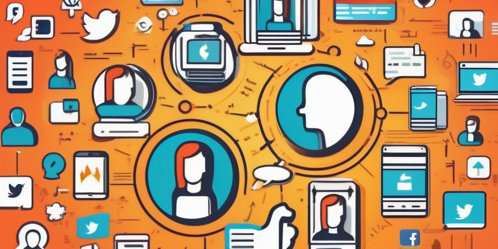 Иллюстрация человека, генерирующего идеи для рекламной кампании в социальных сетях.