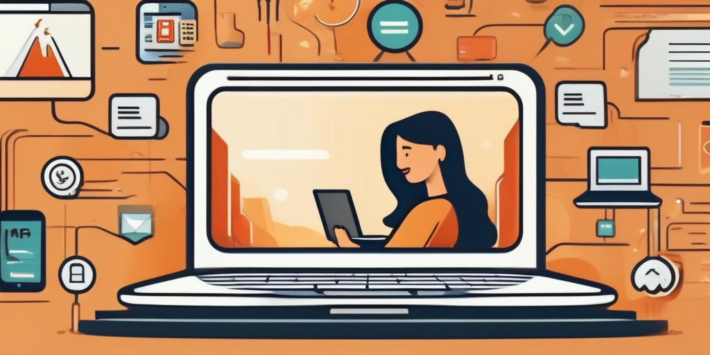 Счастливый человек работает за ноутбуком, зарабатывая деньги онлайн.