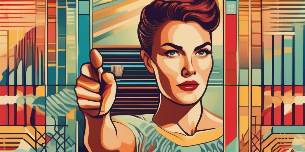 Мотивационный постер с человеком, тянущимся к цели.