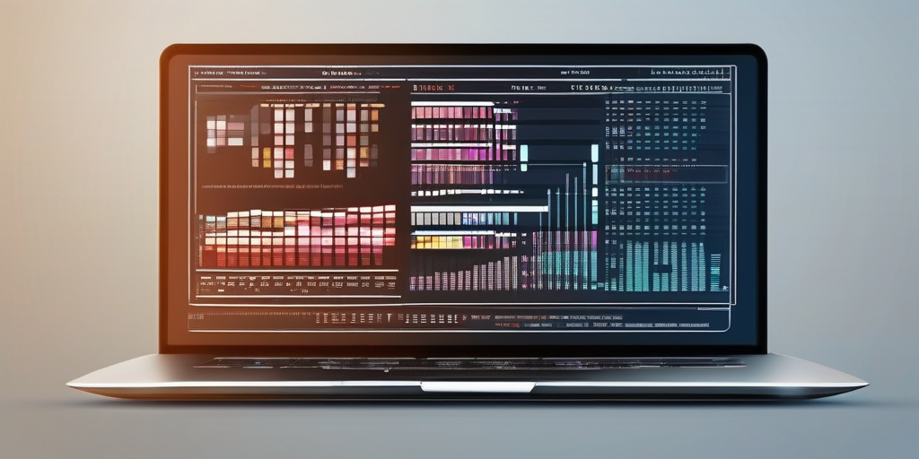 Лэптоп с кодом и графиками автоматизации