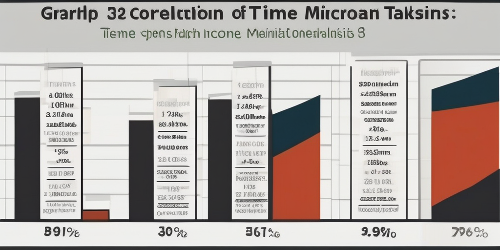 График, показывающий корреляцию между временем, потраченным на микрозадачи, и заработком, иллюстрирующий потенциал постепенного дохода.