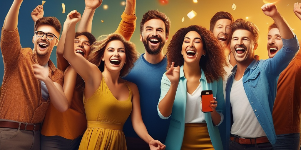 Команда празднует успешную онлайн рекламную кампанию