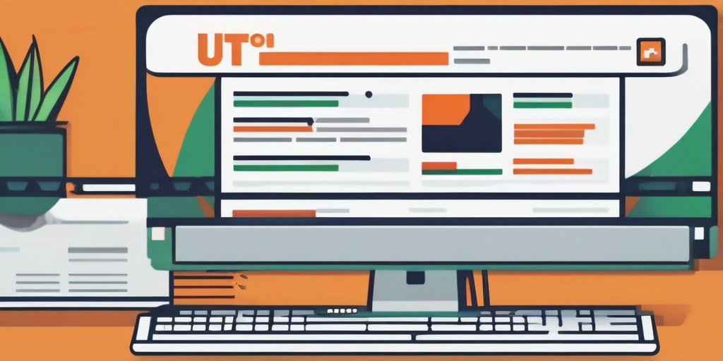 Крупный план URL-адреса в адресной строке браузера с выделенными параметрами UTM.